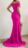 CD881   Asymmetrical Off The Shoulder Gown