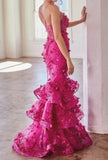 CC2288   Floral Appliqued Mermaid Gown