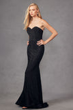 JT2472 Rhinestone Embellished Jersey Gown.