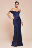 CD7448   ONE SHOULDER SATIN CORSET GOWN