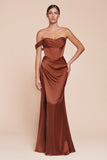 CD7448   ONE SHOULDER SATIN CORSET GOWN