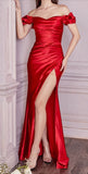 CD-KV1056     Off the shoulder fitted satin gown