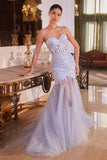 CB148   Floral Sequined Mermaid Gown