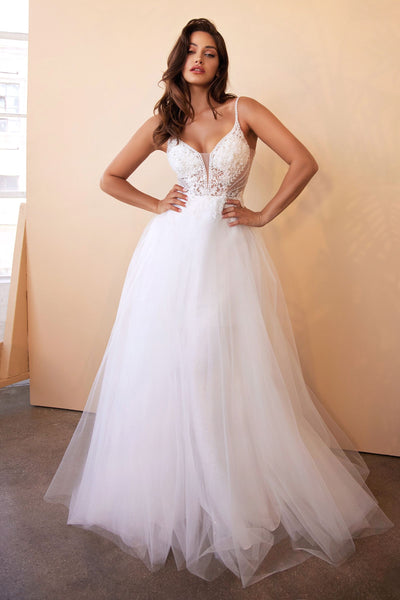 CD0195W  LAYERED TULLE A-LINE BRIDAL GOWN