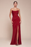 CD355  Strapless Chiffon Gown