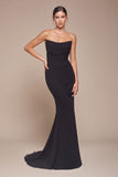 CD357  Strapless Chiffon Gown with Removeable Jacket