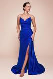 CD791   STRAPLESS STRETCH SATIN FITTED GOWN