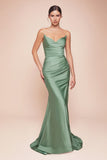 CD791   STRAPLESS STRETCH SATIN FITTED GOWN