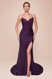 CD791   STRAPLESS STRETCH SATIN FITTED GOWN