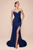 CD791   STRAPLESS STRETCH SATIN FITTED GOWN