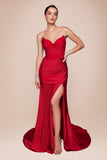 CD791   STRAPLESS STRETCH SATIN FITTED GOWN