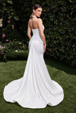 CD796W  STRETCH SPANDEX FITTED HALTER BRIDAL DRESS