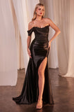 CD804   Lace and Satin Fit and Flare Gown