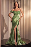 CD804   Lace and Satin Fit and Flare Gown