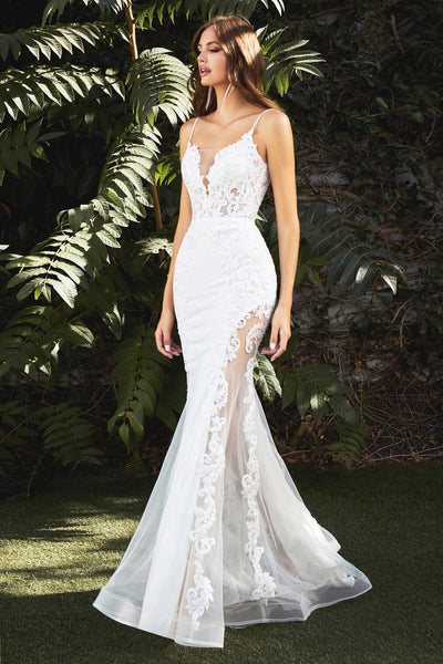 CD937W  MERMAID ILLUSION BRIDAL GOWN